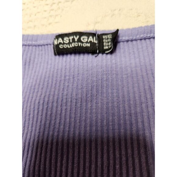 Rib Knit Crop Top Nasty Gal Lilac Purple Sz. 12 - Picture 3 of 7